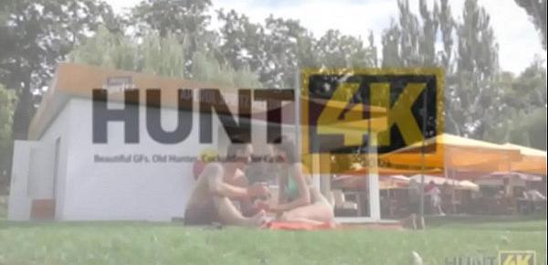  HUNT4K. Beautiful girl nicely assfucked for money in public park